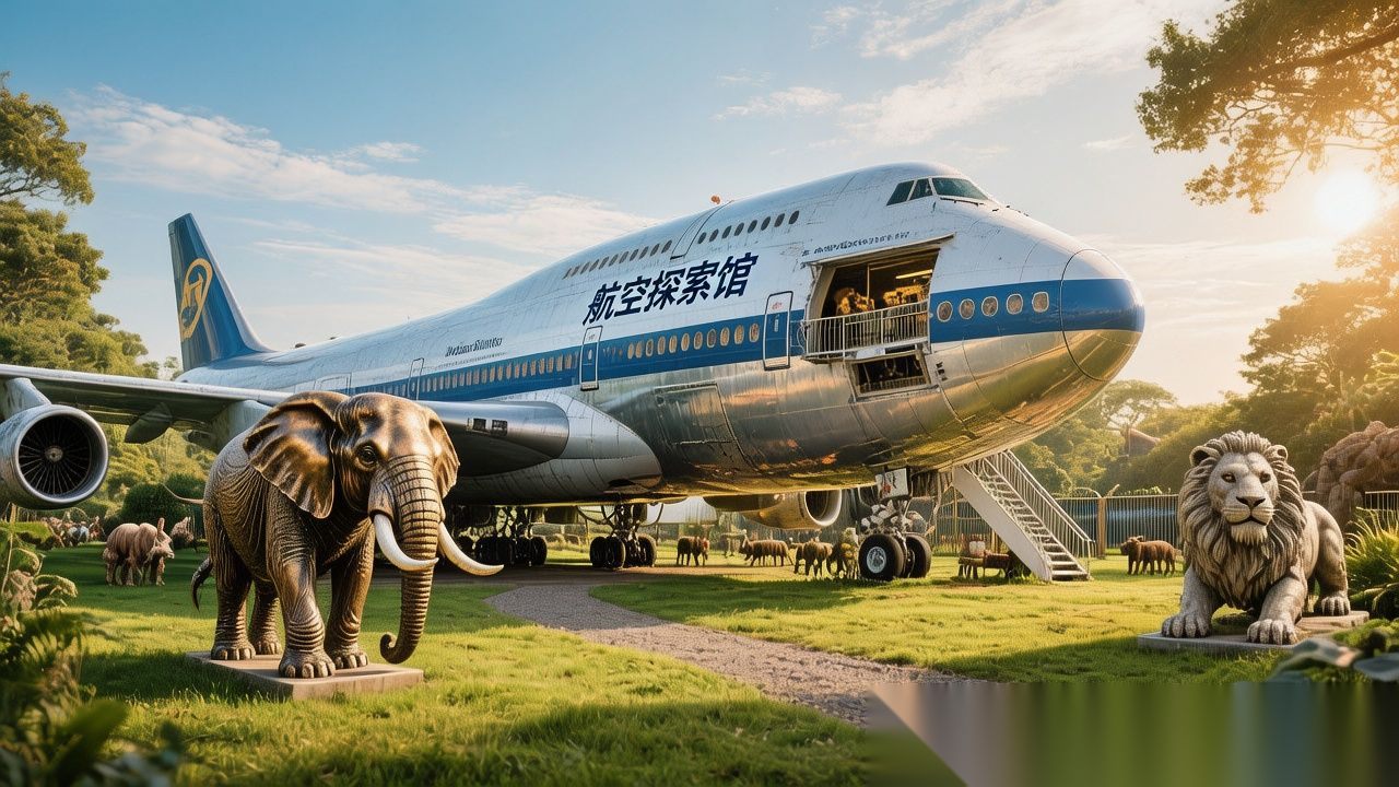 退役波音747改造飞机主题动物园——美国二手飞机集团创意文旅新标杆